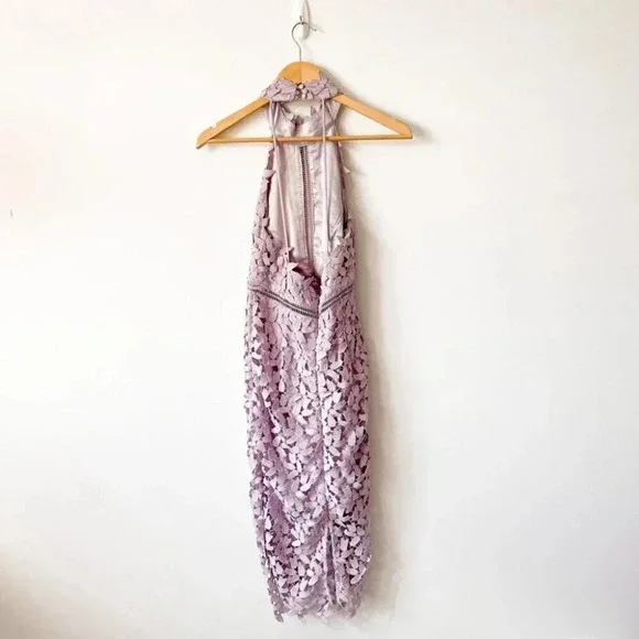 Bardot Gemma Halter Dress in Orchid Lilac Purple Sz S - Picture 6 of 9